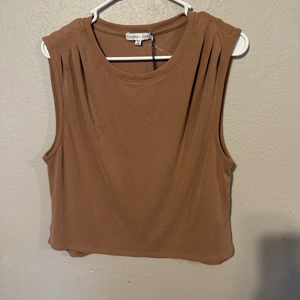 Brown Sleeveless Top